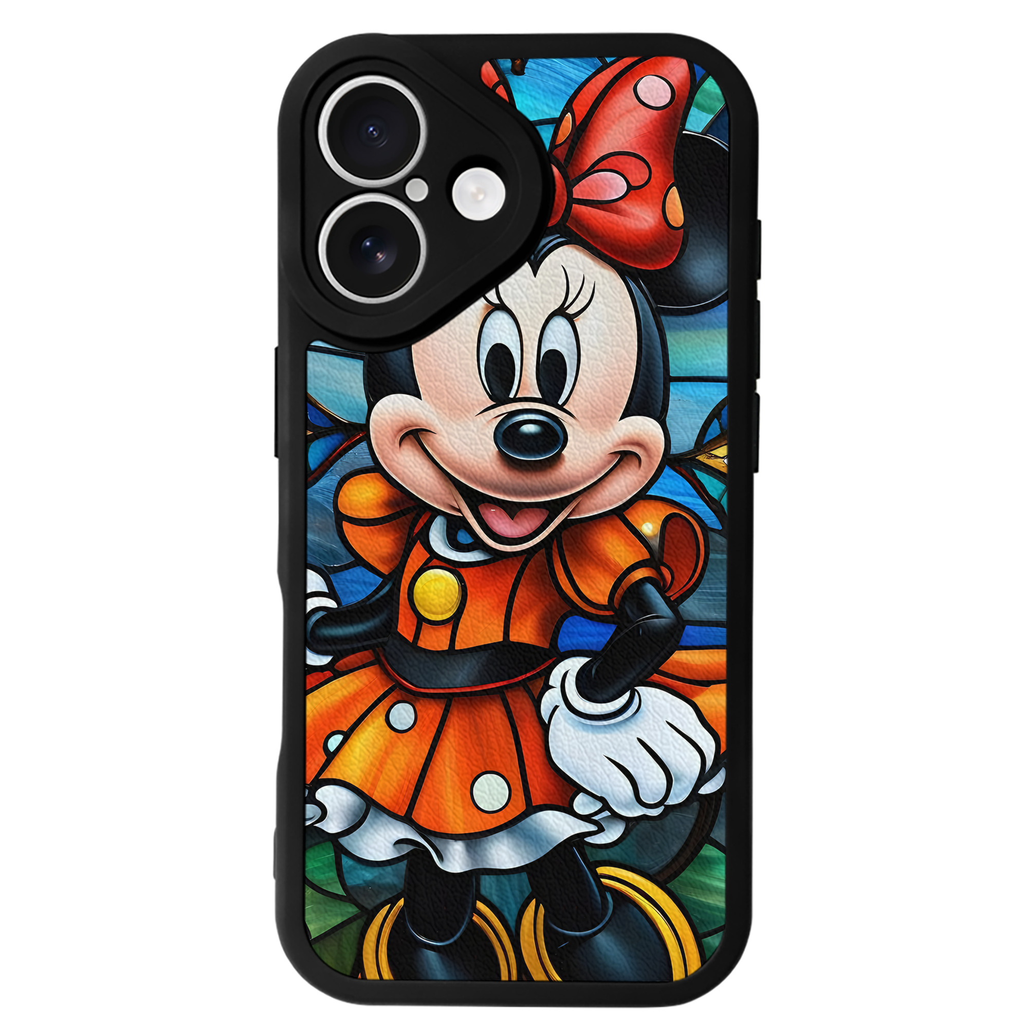 （画像用） ミッキーマウス Mickey Mouse 【iPhone 16シリーズ対応】シリコンスマホケース（レザー調） 材質：シリコン